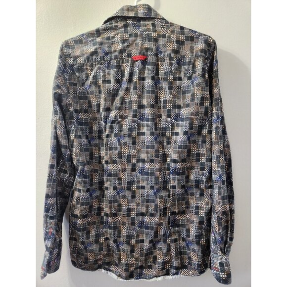 7 Downie St. Long Sleeves Shirt Size 2 Squared pattern Pre-Owned - Picture 3 of 8